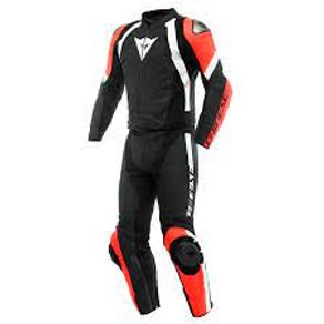 DAINESE MACACAO DIV AVRO 4 LEATHER PRETO/VERMELHO 50